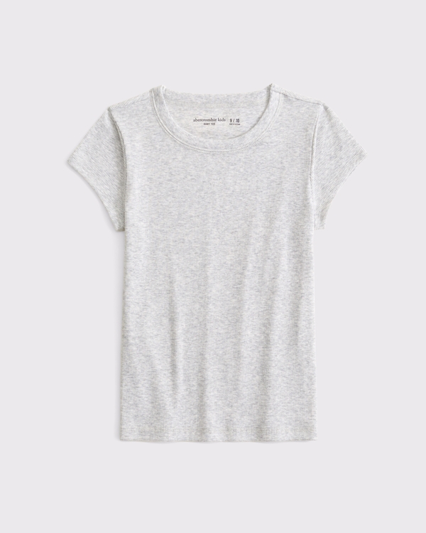 short-sleeve baby tee, Light Gray view 1