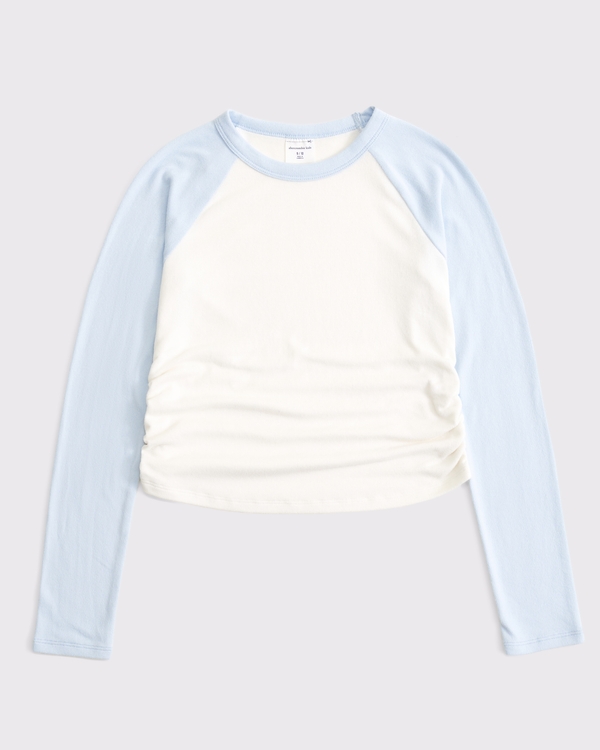 long-sleeve ruched top