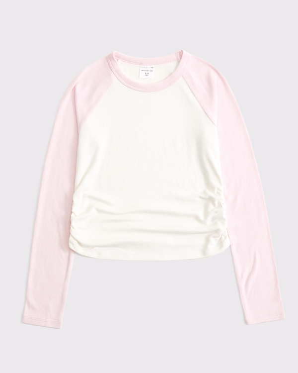 long-sleeve ruched top
