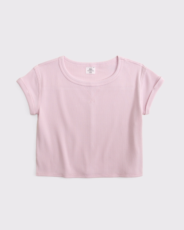 ypb easy  short-sleeve waffle top, Ballet Pink view 1