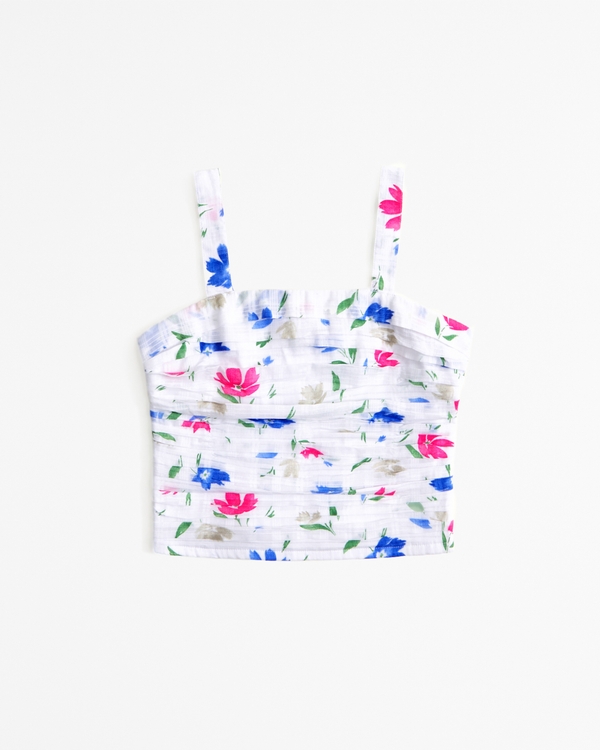 emerson ruched set top, White Floral