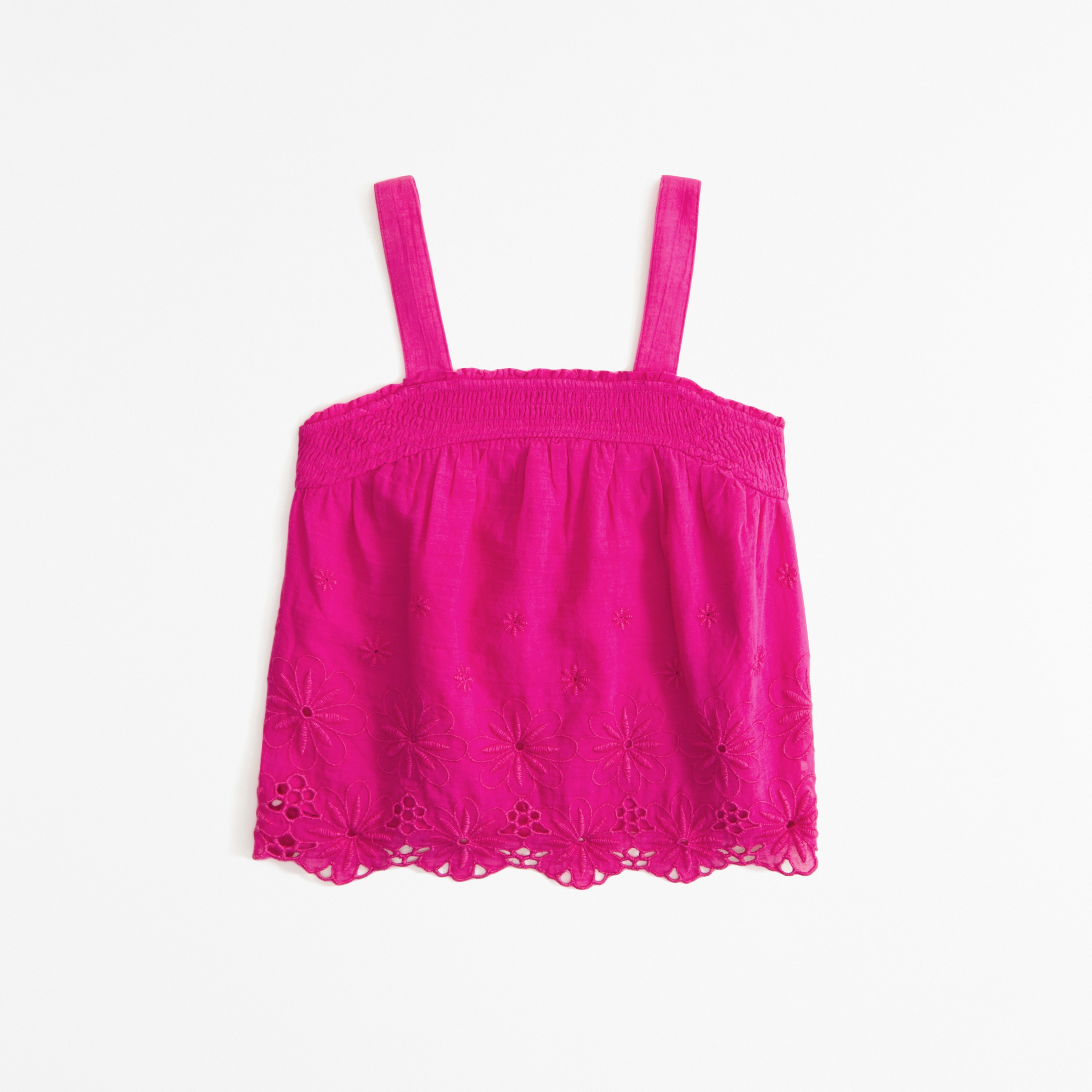 girls embroidered cutwork squareneck set top - Abercrombie