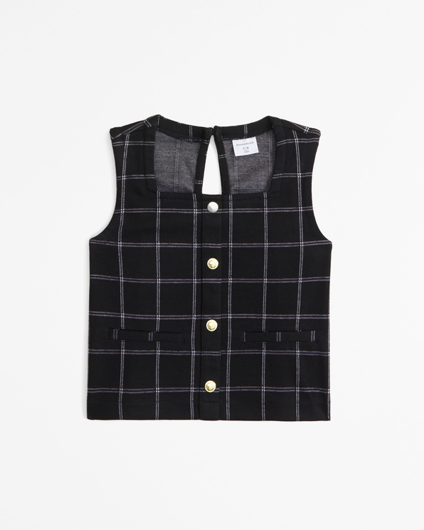 shell set top, Black Plaid