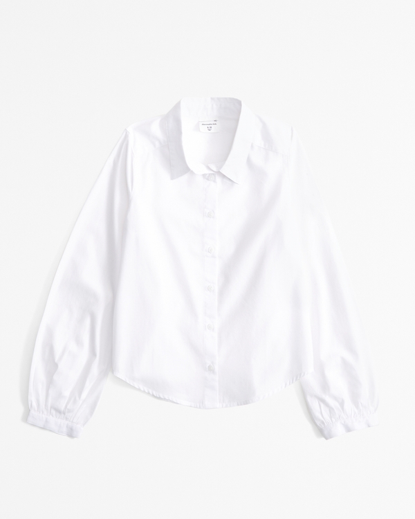 layerable button-up shirt, White