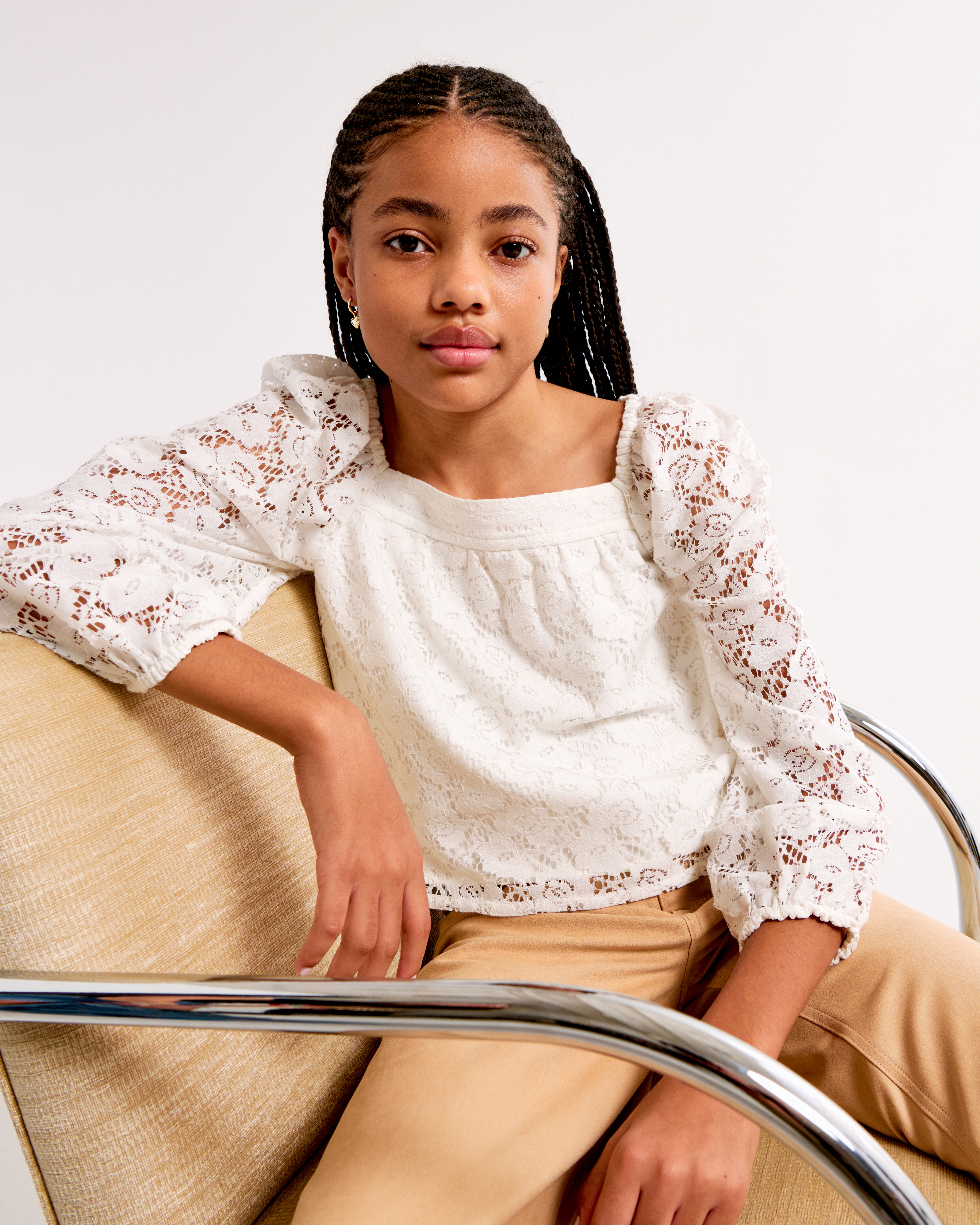 girls long-sleeve lace top | girls clearance | Abercrombie.com