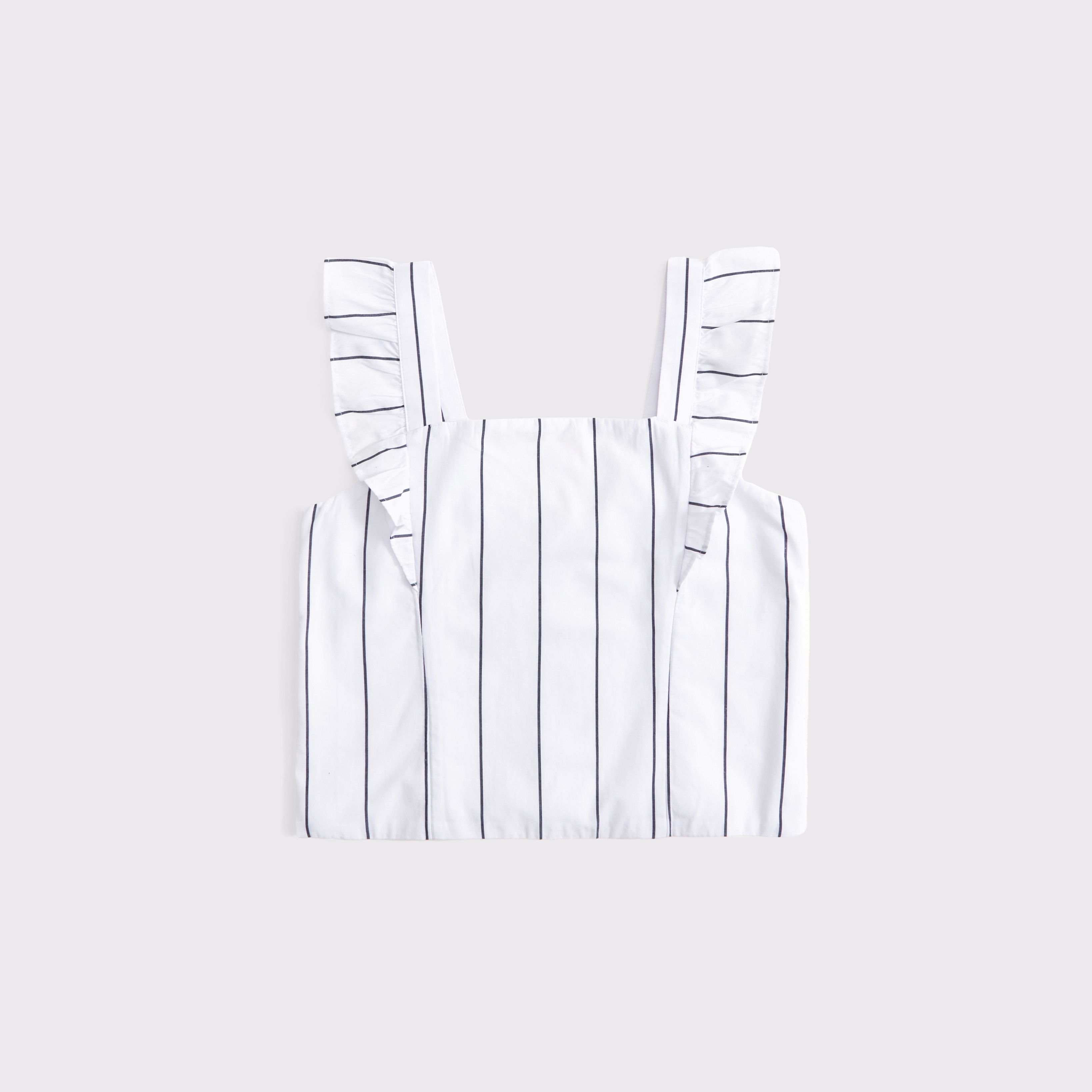 Abercrombie & Fitch Kids' Ruffle Sleeve Poplin Top In White