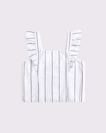 ruffle sleeve poplin top