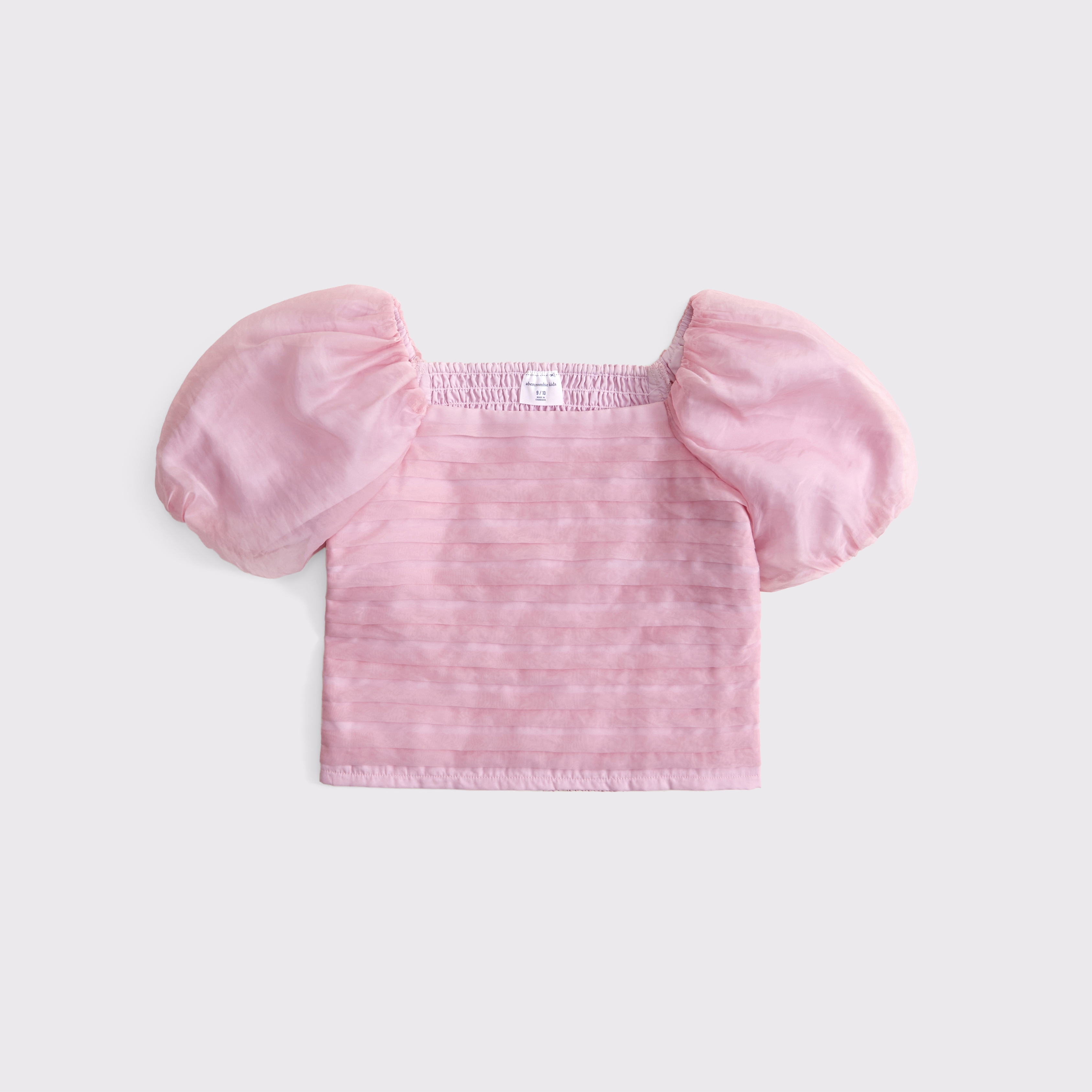 Abercrombie & Fitch Kids' Emerson Puff Sleeve Top In Pink