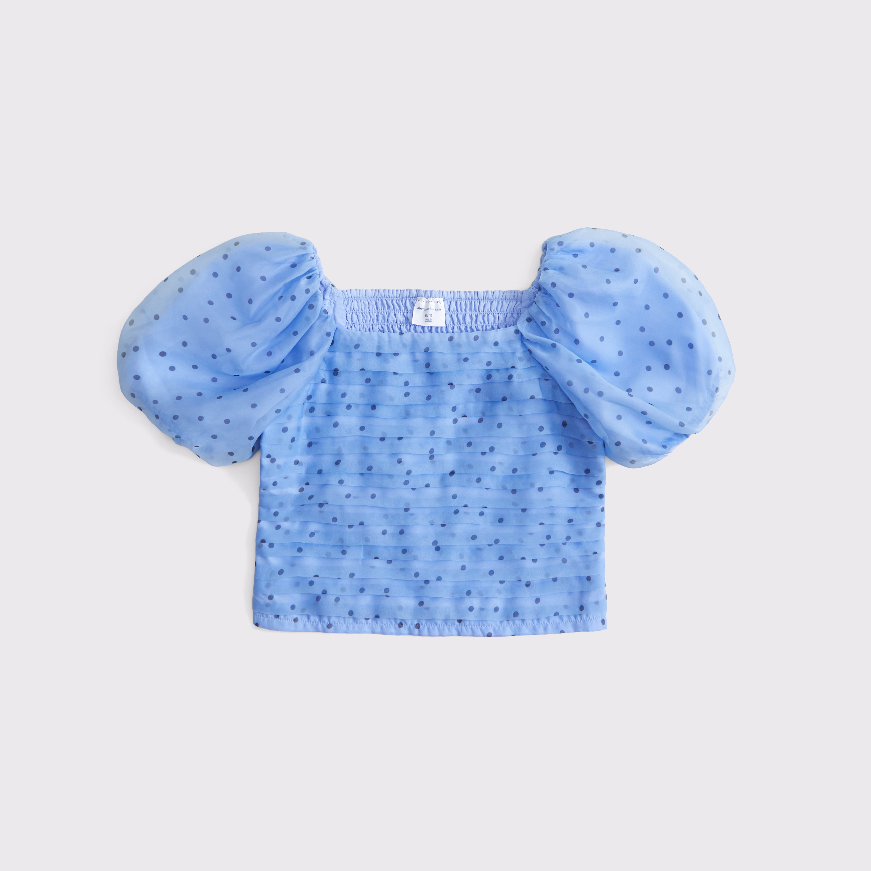Abercrombie & Fitch Kids' Emerson Puff Sleeve Top In Blue