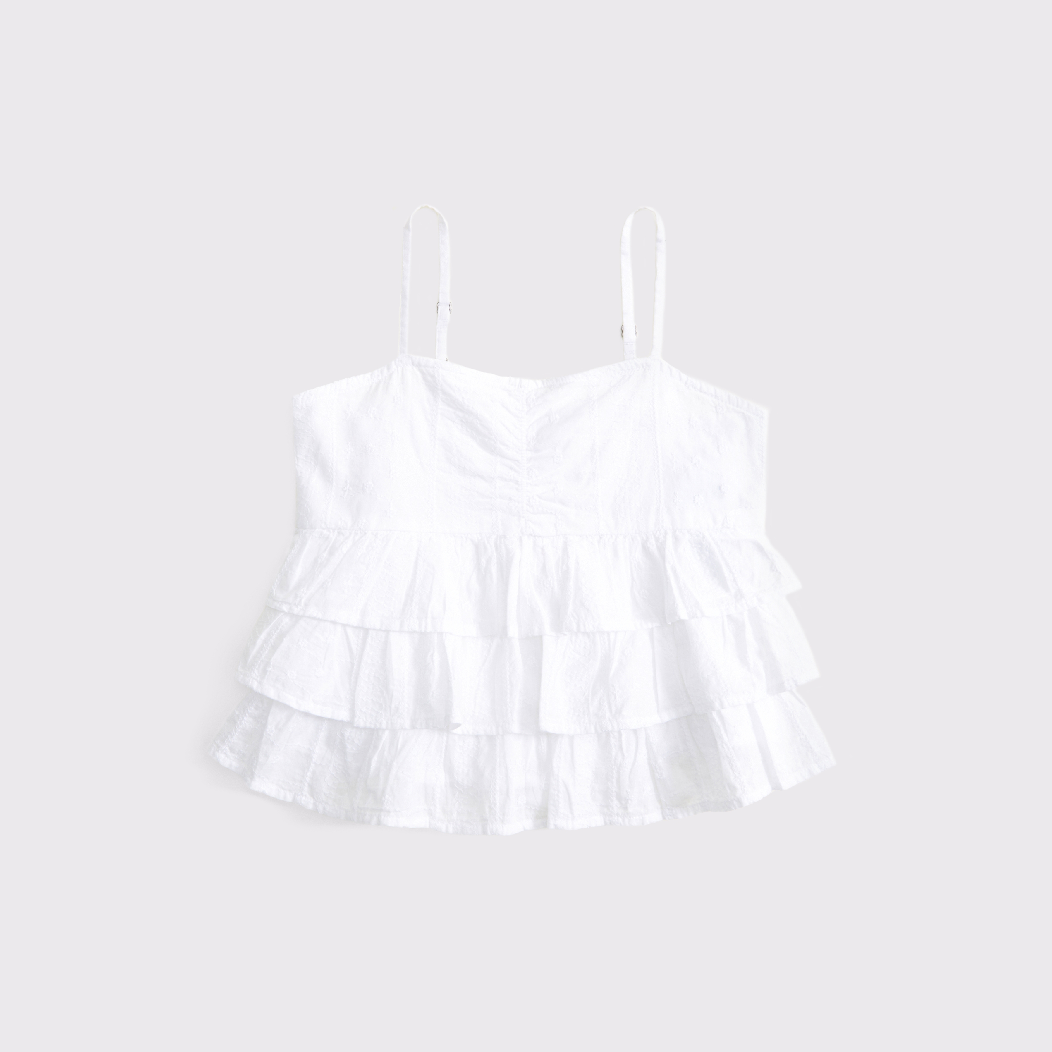 Abercrombie & Fitch Kids' Ruffle Babydoll Top In White