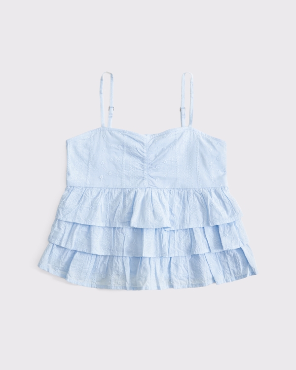 ruffle babydoll top, Light Blue view 2