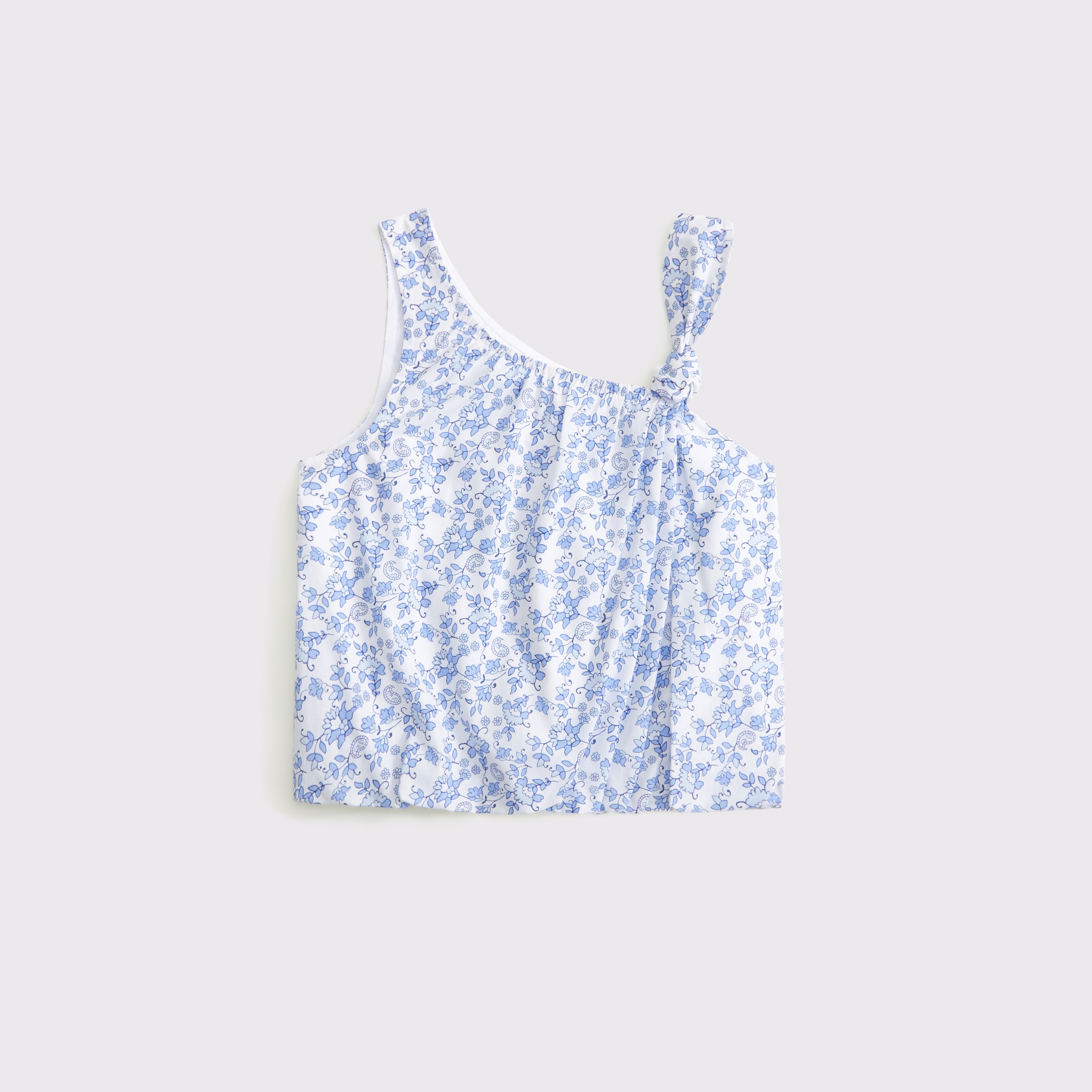 Abercrombie & Fitch Kids' Poplin Asymmetrical Set Top In Blue