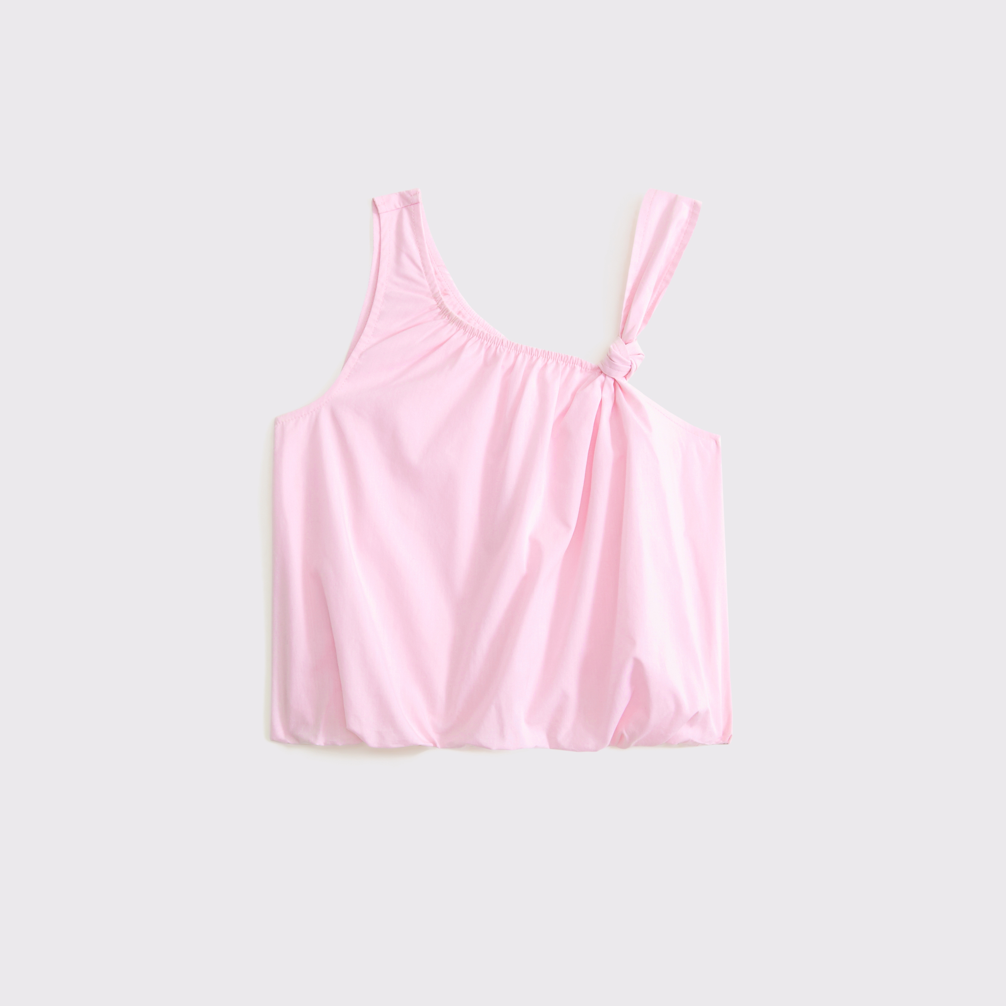 Abercrombie & Fitch Poplin Asymmetrical Set Top In Pink
