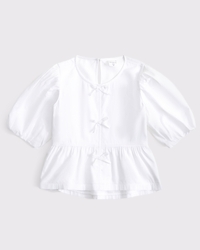 puff sleeve bow top