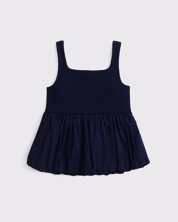 bubble hem tank, Navy view 1