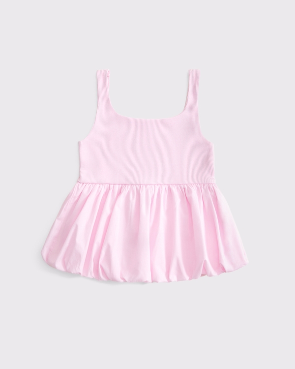 bubble hem tank, Light Pink view 1