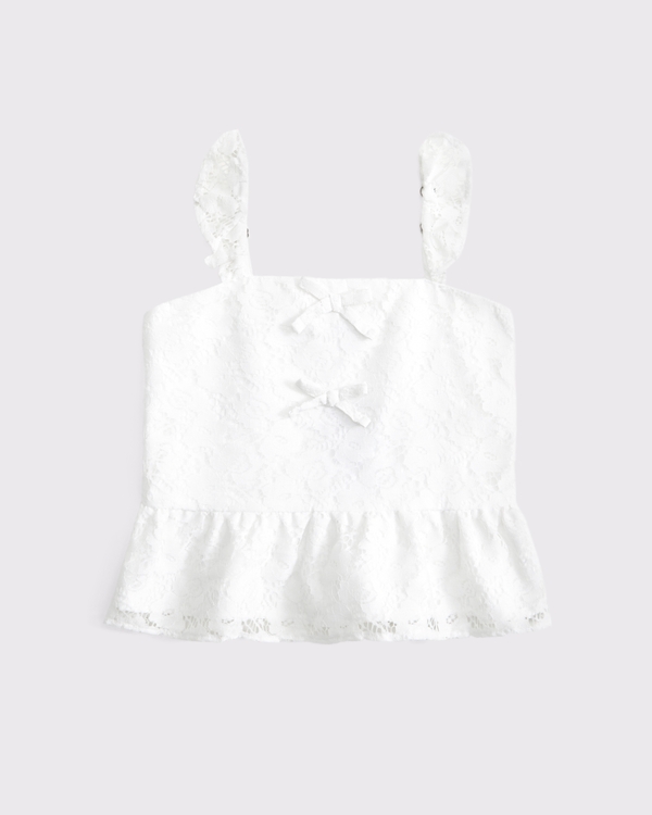 lace bow top, White view 2