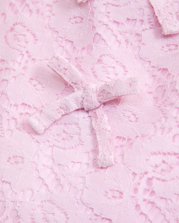 lace bow top, Light Pink view 2