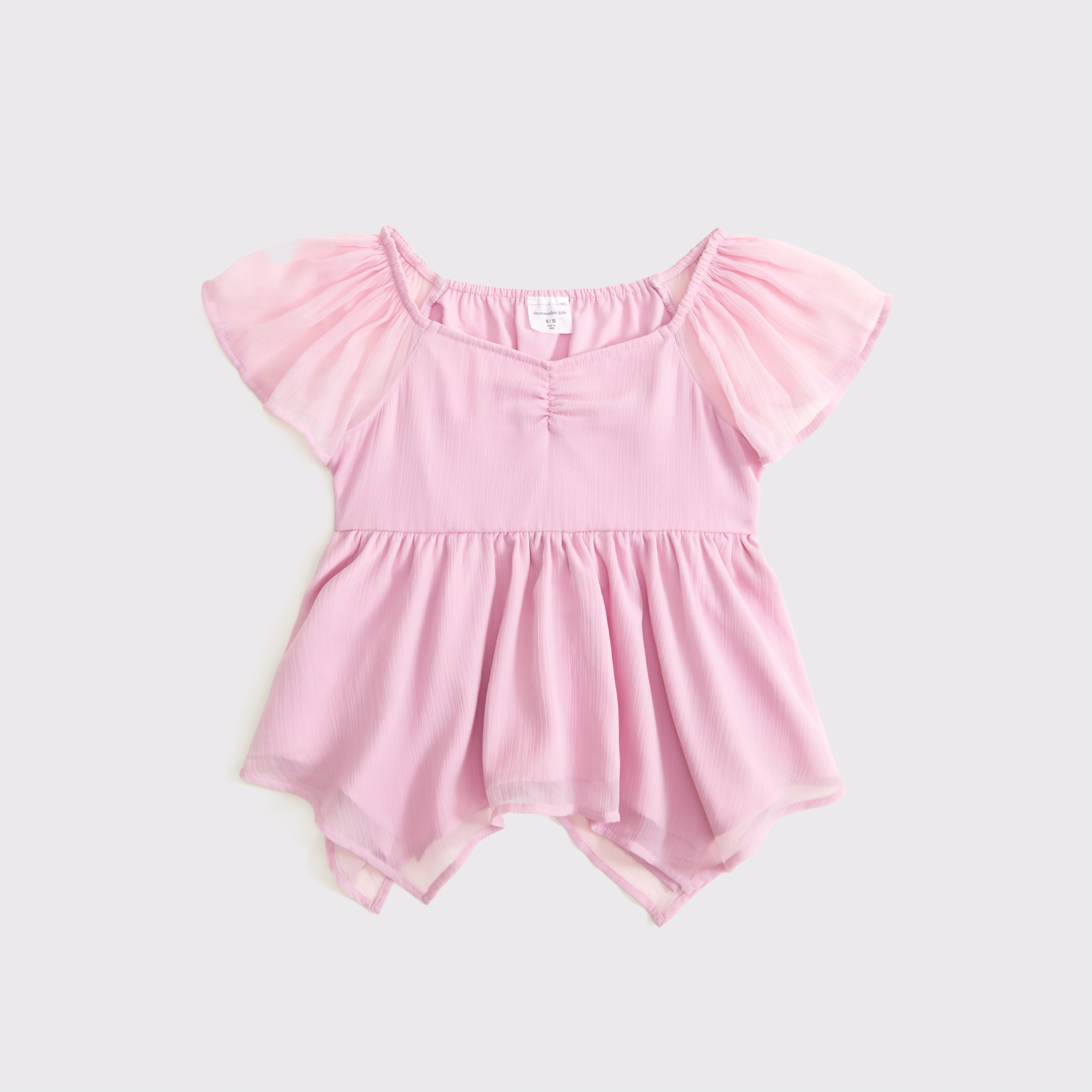 Abercrombie & Fitch Kids' Chiffon Babydoll Top In Pink