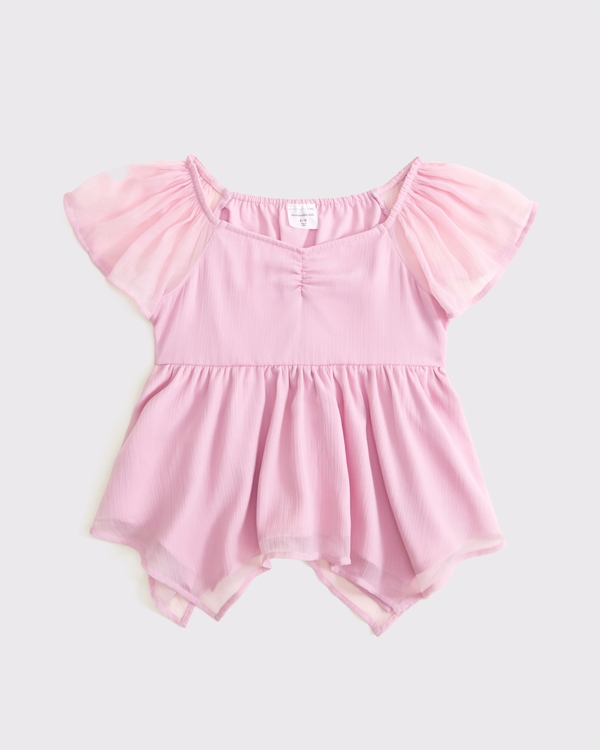 chiffon babydoll top, Pink view 1