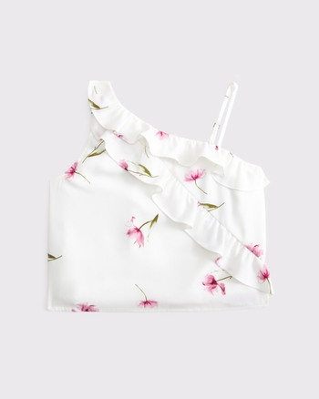 asymmetrical ruffle set top