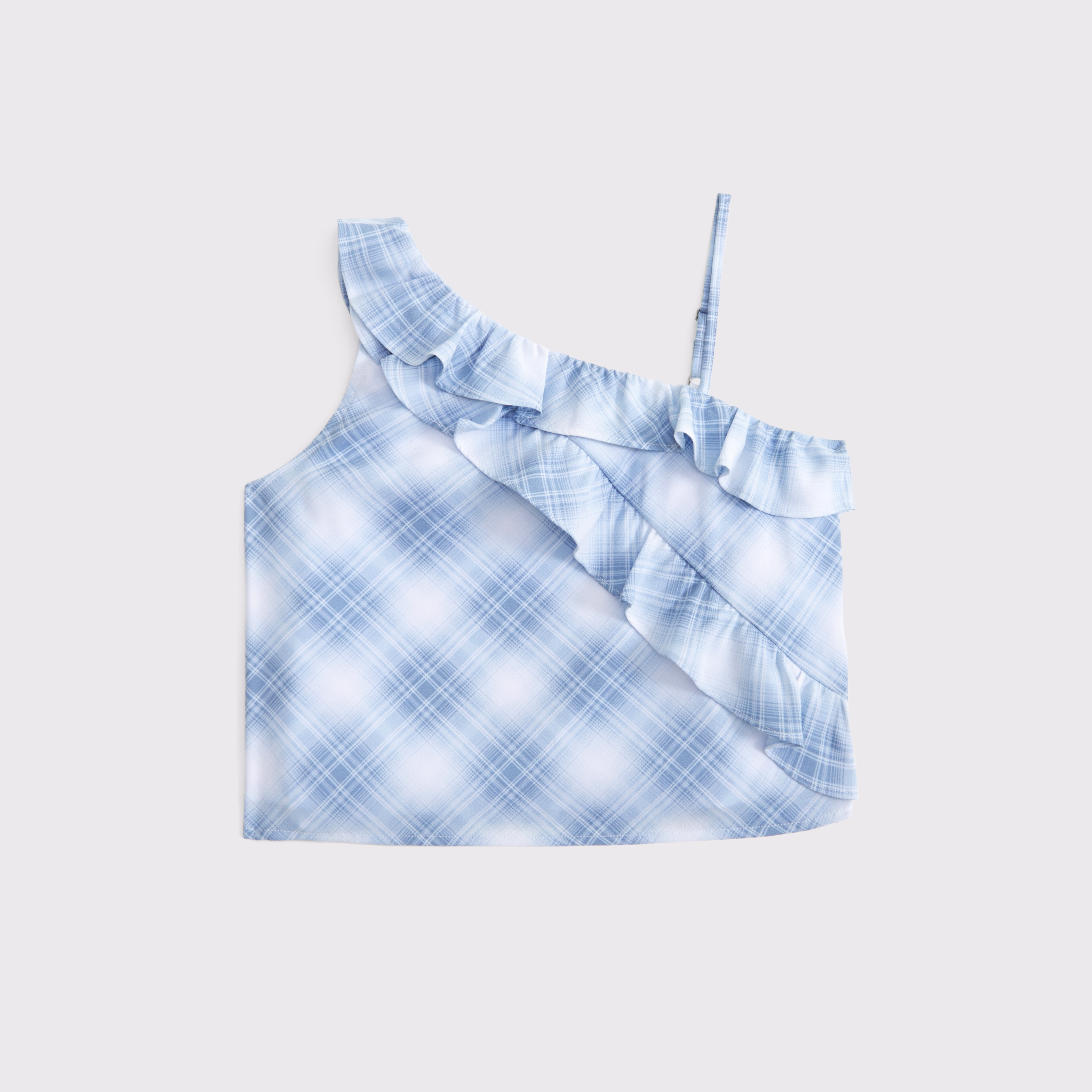 Abercrombie & Fitch Kids' Asymmetrical Ruffle Set Top In Blue