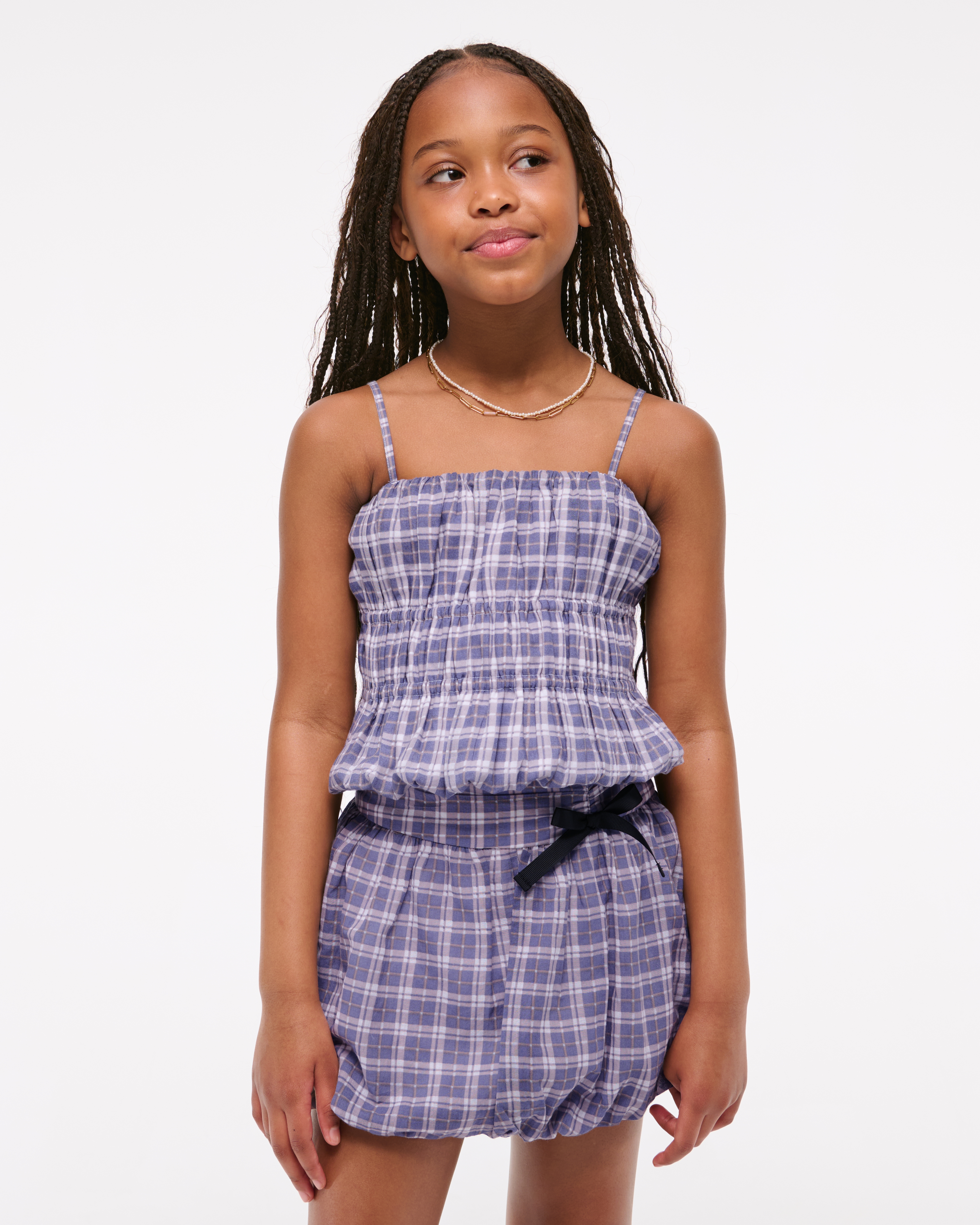 Abercrombie & Fitch Kids' Smocked Squareneck Set Top In Purple