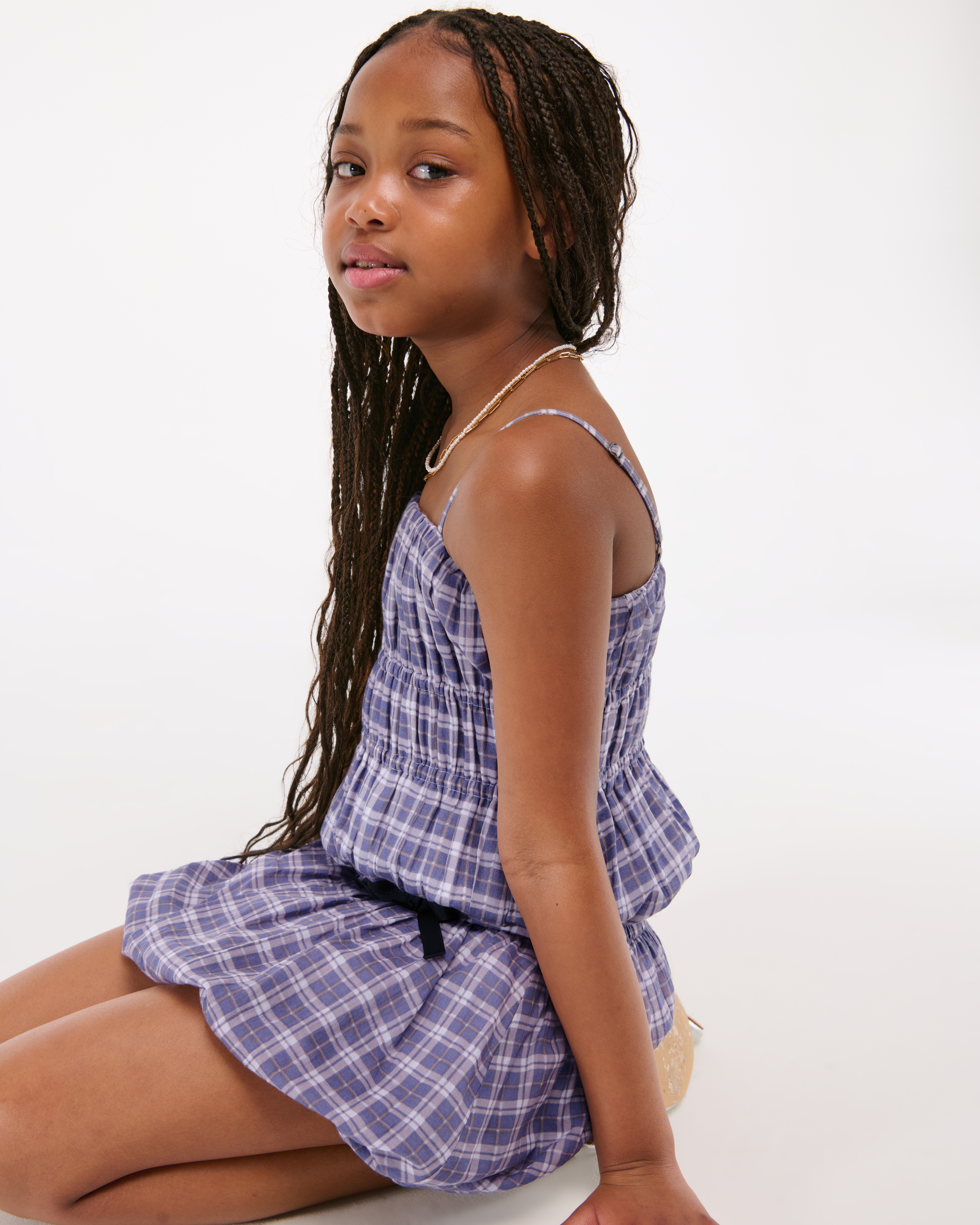 Abercrombie & Fitch Smocked Squareneck Set Top In Blue