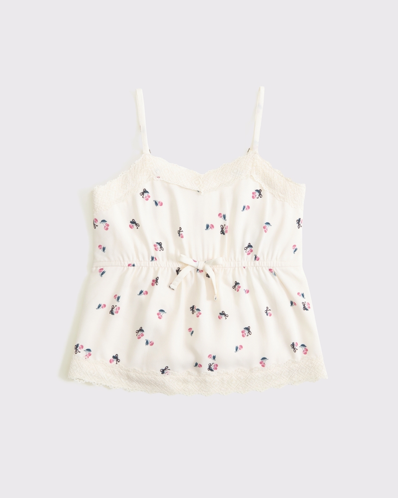 lace-trim babydoll top