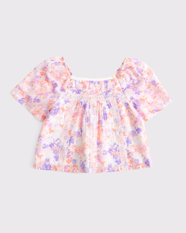 embroidered swing top, Pink Floral view 1