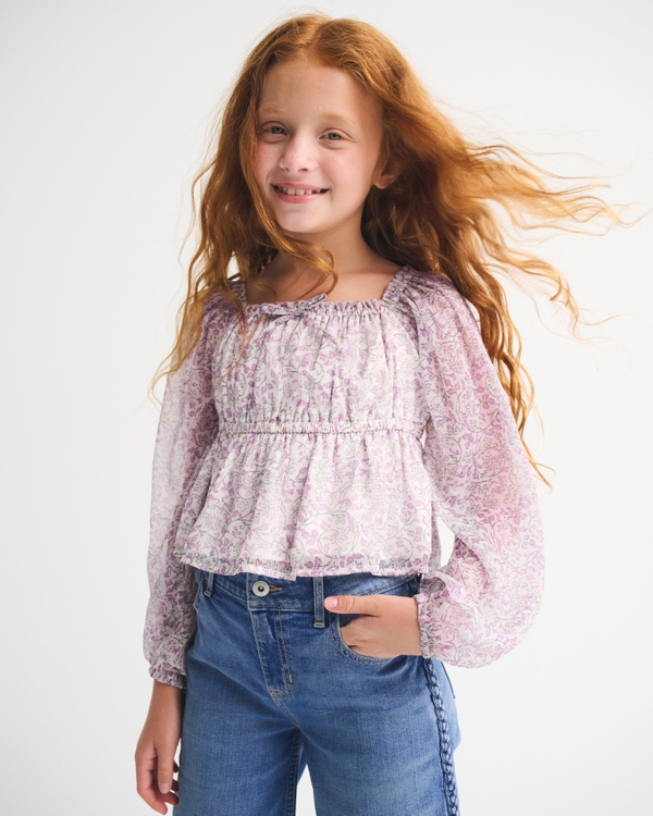 long-sleeve flowy babydoll top