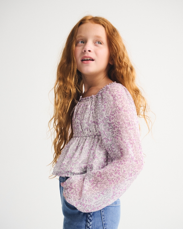 long-sleeve flowy babydoll top