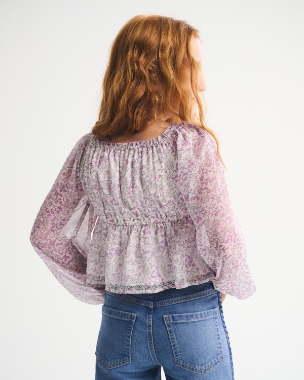 long-sleeve flowy babydoll top