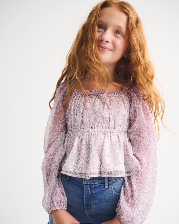 long-sleeve flowy babydoll top