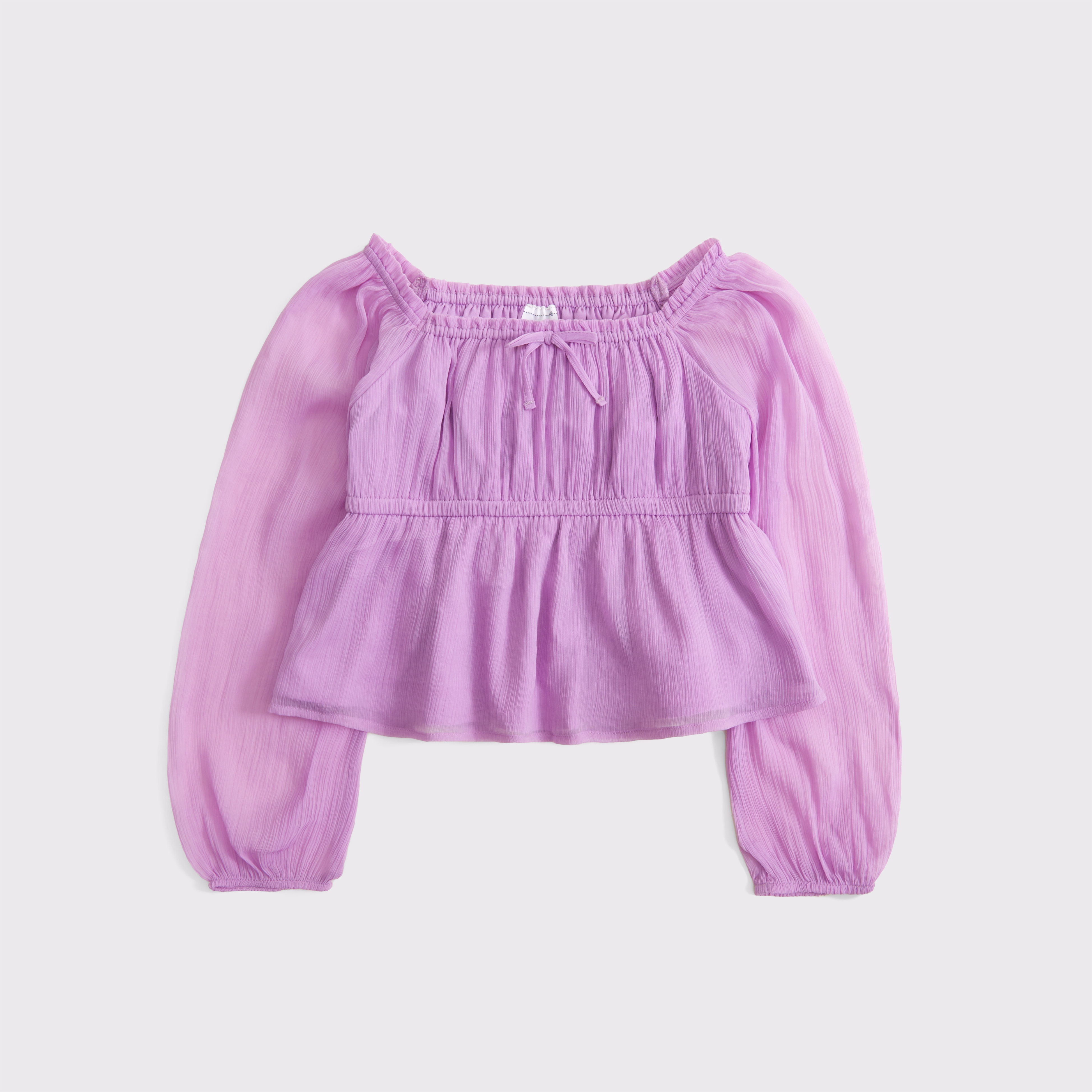 Abercrombie & Fitch Kids' Long-sleeve Flowy Babydoll Top In Purple