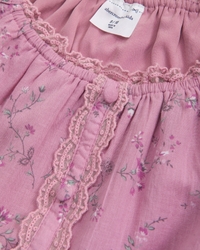 long-sleeve lace-trim embellished top