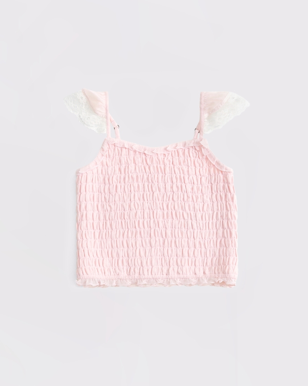 smocked set top, Pink view 1