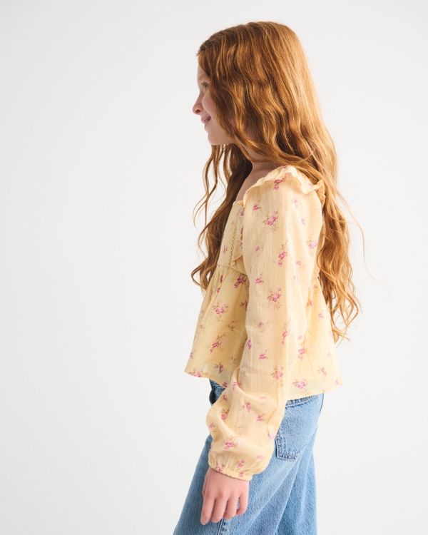 puff sleeve babydoll top