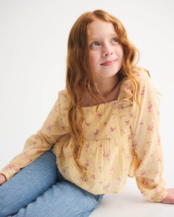 puff sleeve babydoll top