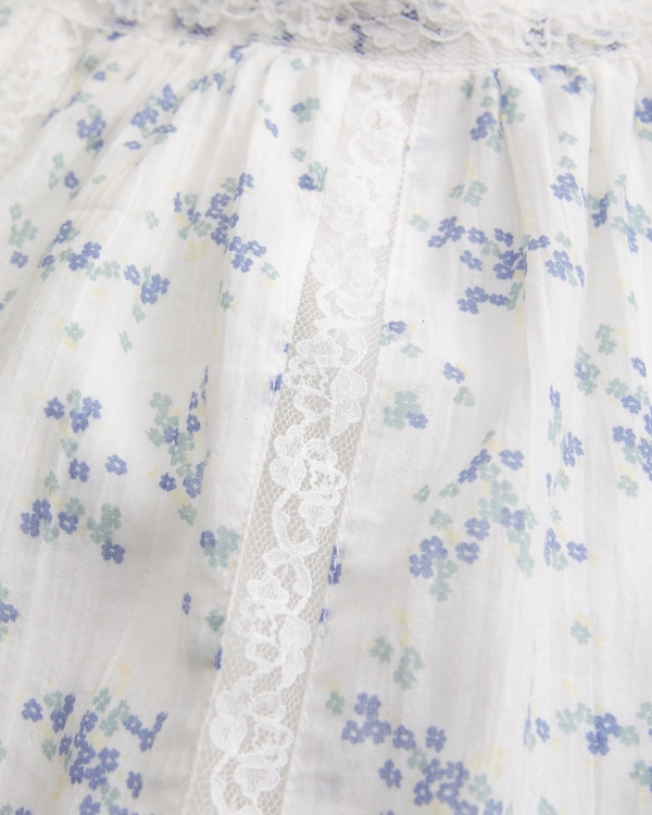 lace-trim set top, White Pattern view 2