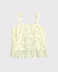 pintuck button-through peplum top