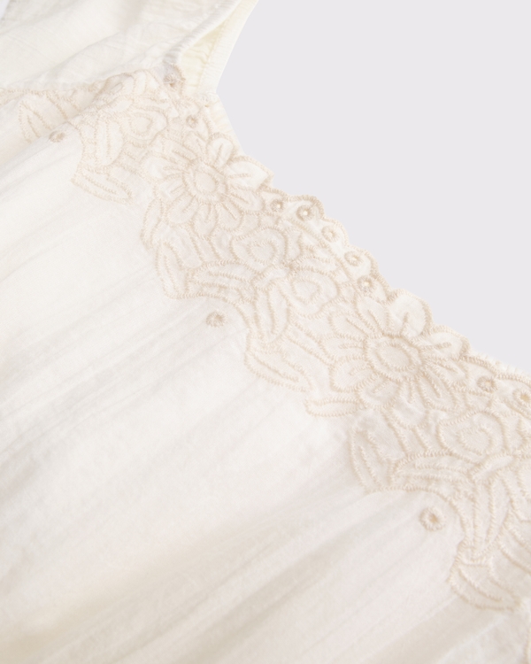 cinched lace-trim top, White view 2