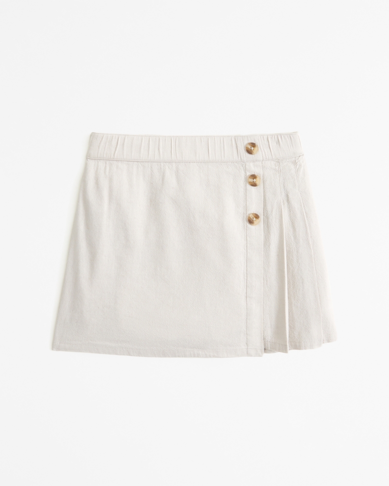 girls linen-blend pleated skort | girls clearance | Abercrombie.com