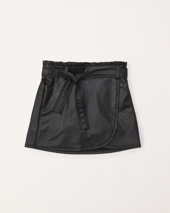 girls faux leather wrap mini skort | girls clearance | Abercrombie.com