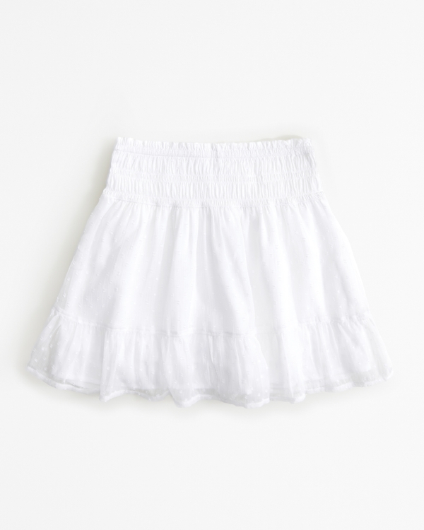 ruffle mini skirt, White