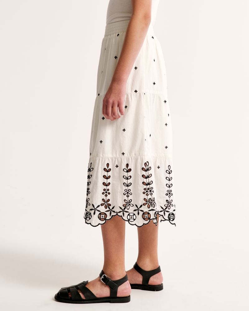 embroidered maxi skirt
