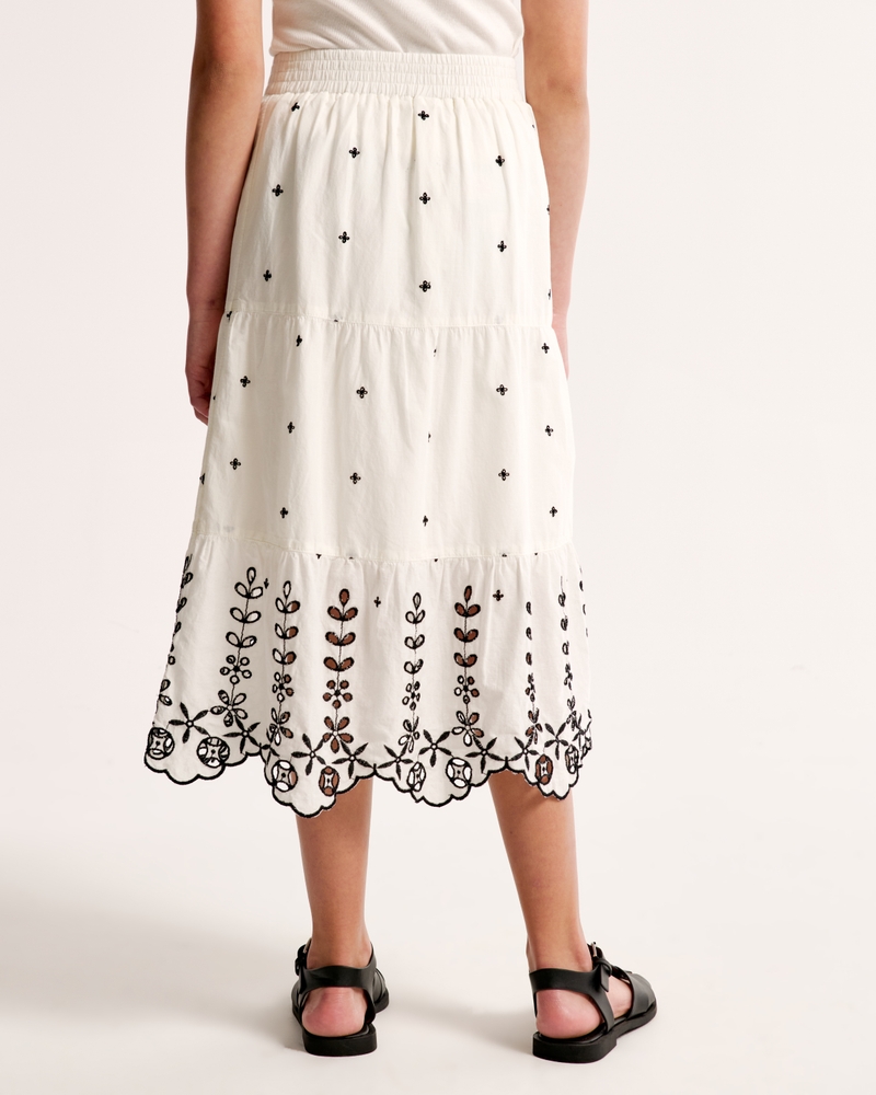 embroidered maxi skirt
