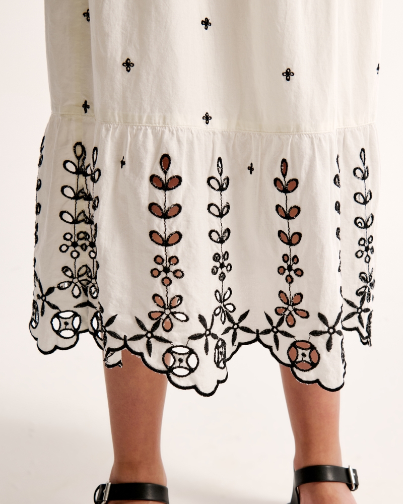 embroidered maxi skirt
