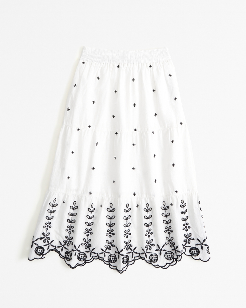 Embroidered maxi outlet skirt