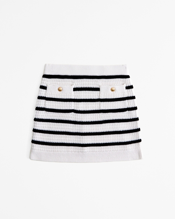 sweater skirt, Cream Stripe